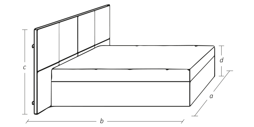 Wasserbett in Boxspring Optik mit Avipa 2L Wandpaneel