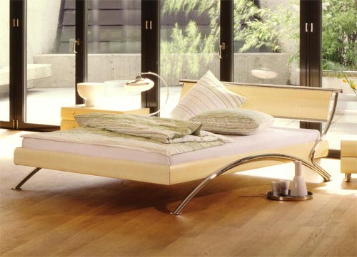 Bettgestell Assisi chrom + Kopfteiol Support
