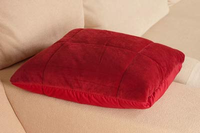 Kuscheldecke Kissen rot