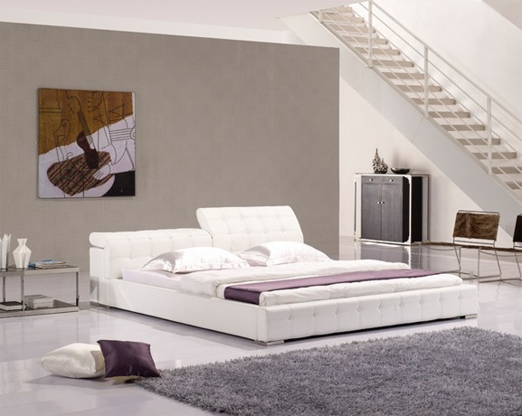 Wasserbett Vario Echtleder weiß