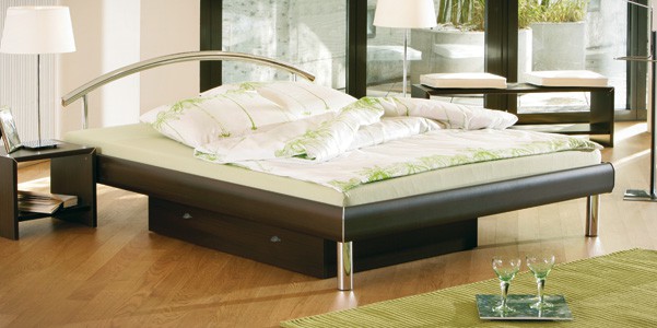 Bett Soft Line Kopfteil Luna-chrom F�sse Soko-chrom