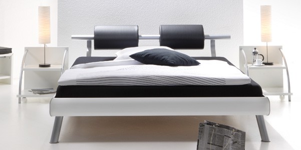 Bett Soft-Line,Fuss: Cross-alu, Kopfteil: Relax-alu