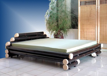Bambusbett Pyramid schwarz