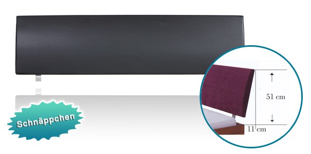 Kopfteil Lecco 120 cm mit Kopfteilhalterung Kunstleder schwarz