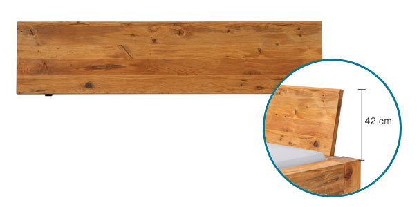 Sion kopfteil massivholz oak line wild von hasena online kaufen
