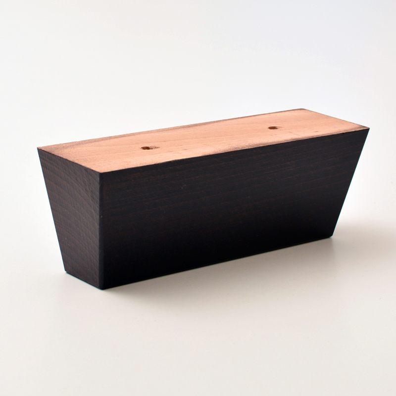 6x Fuß Legno groß, Massivholz Buche wenge lackiert