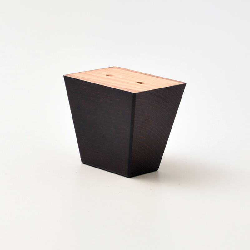 6x Fuß Legno klein, Massivholz Buche wenge lackiert