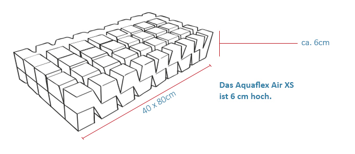 Das Nackensttzkissen Aquaflex Air Visco XS ist aufgrund seiner niedrigen Hhe perfekt fr Wasserbetten geeignet. Es ist besonders anpassungsfhig und flexibel.