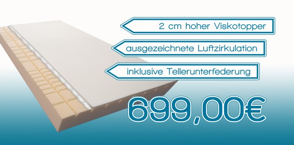 7 Zonen-Visko-Kaltschaum-Matratze f�r Wasserbetten