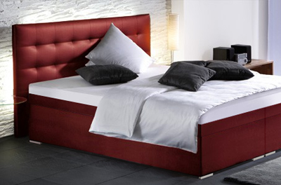 Wasserbett mit Boxspring-Podest und Sogno XL Wandpaneel