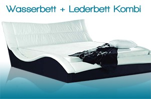 Wasserbett mit einem Lederbett kombiniert