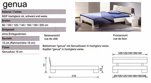 Bettgestell genua Details