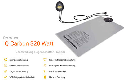 Wasserbett Heizung Carbon-Heater IQ - fr Solo-Wassermatratzen