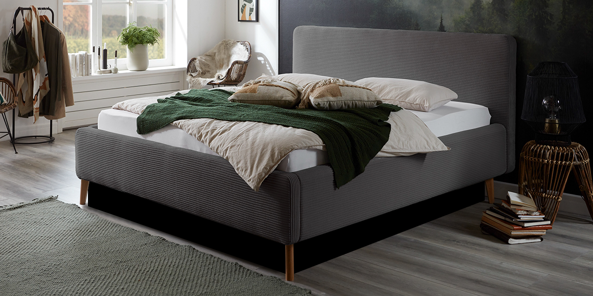 Gelbett Anton gepolstert Cord