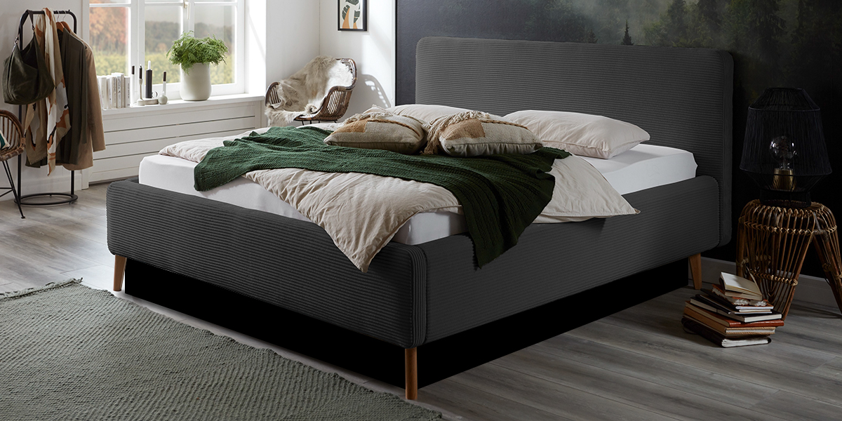 Gelbett Anton gepolstert Cord