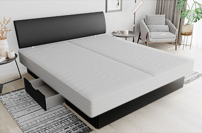 Bett ohne kopfteil mit stauraum