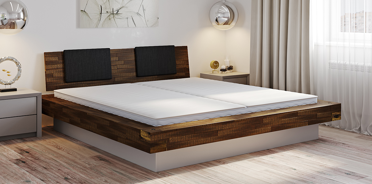 Wasserbett mit Massivholz Bettrahmen Factory line Bloc