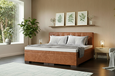 Deal 5: Premium Echtleder Boxspring Wasserbett mit div. Kopfteilen