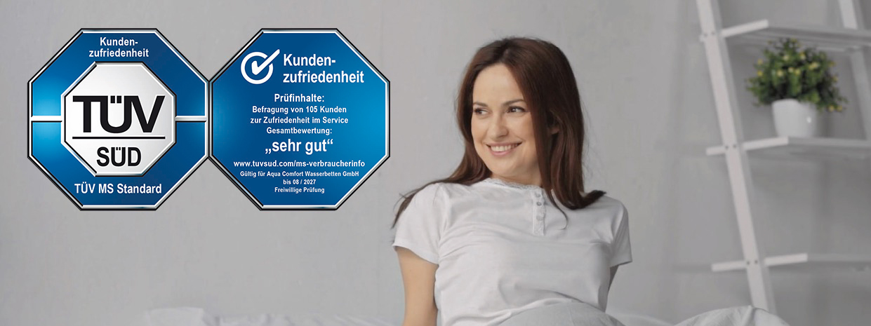 Ausgezeichnete Qualität & Service bei Aqua Comfort Wasserbetten - Bestätigt durch den TÜV SÜD