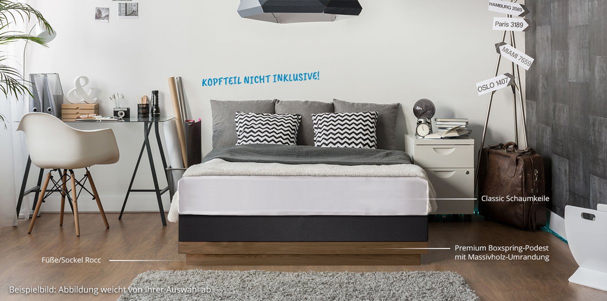 Dual Wasserbett Modell Boxspring - ohne Kopfteil Abbildung 5