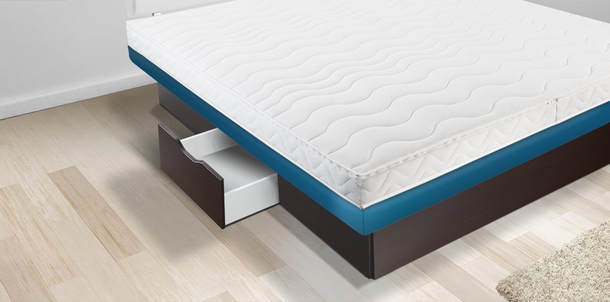 Split Hybrid Wasserbett mit Dekor Schubladenpodest