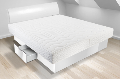 Dual Wasserbett Classic mit Hochglanz Schubladenpodest