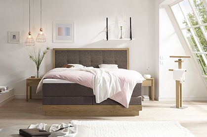 Boxspring-Wasserbett Artino mit Massivholz-Umrandung