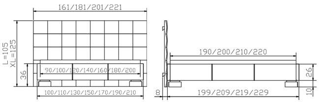 Aprino Polsterbett mit Kopfteil Sogno L von Hasena kaufen