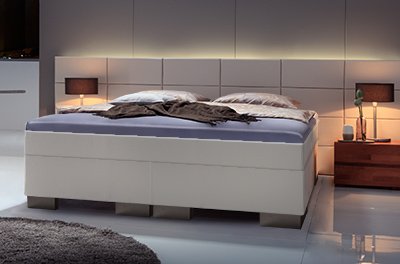 Boxspring-Wasserbett mit Opio 3L Wandpaneel