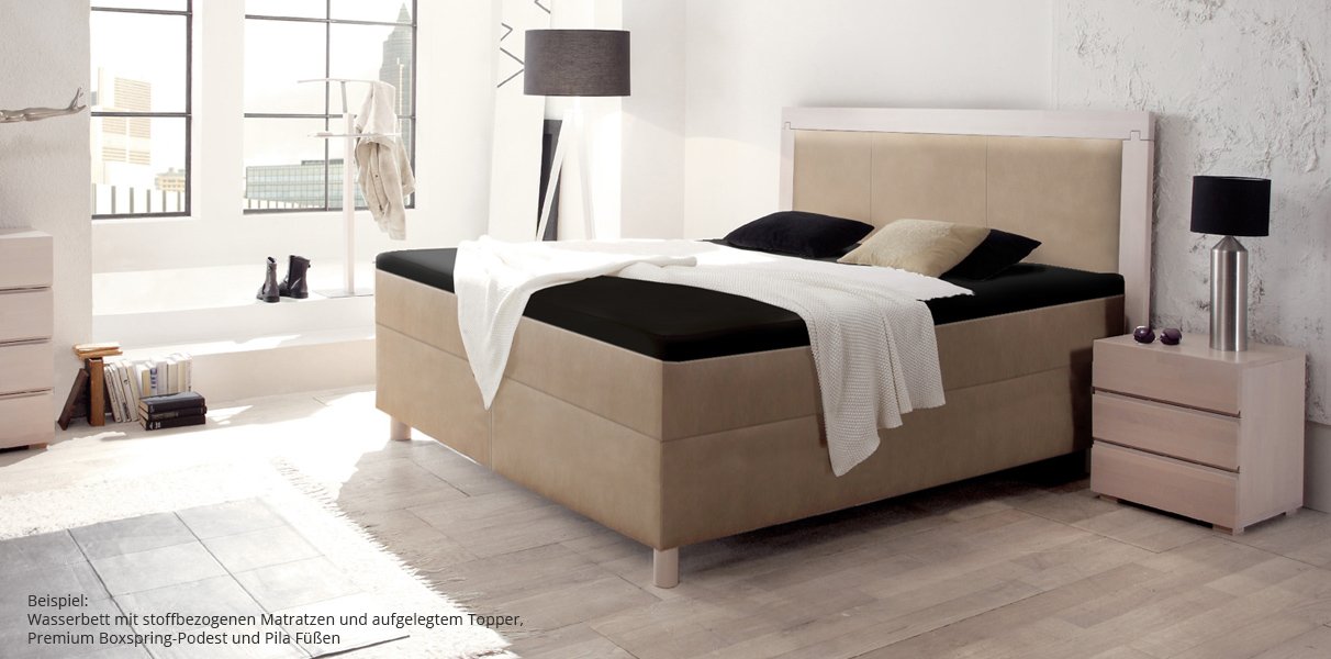 Boxspring-Wasserbett mit St. Moritz Kopfteil Abbildung 1