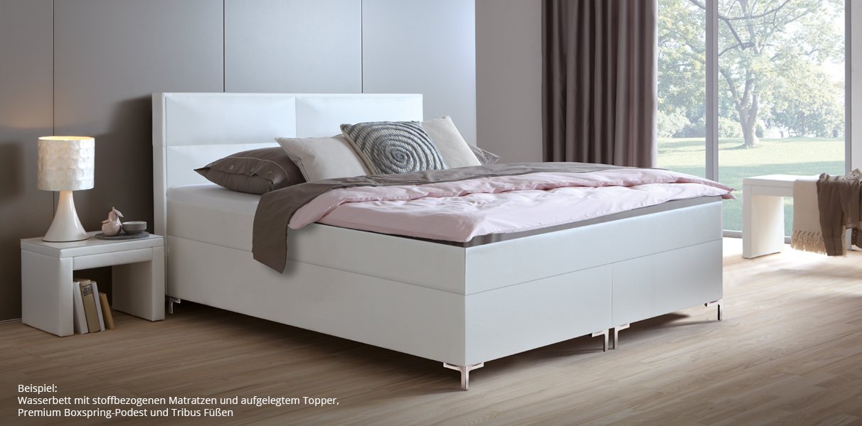 Boxspring-Wasserbett mit Zebo M Kopfteil - Aqua Comfort