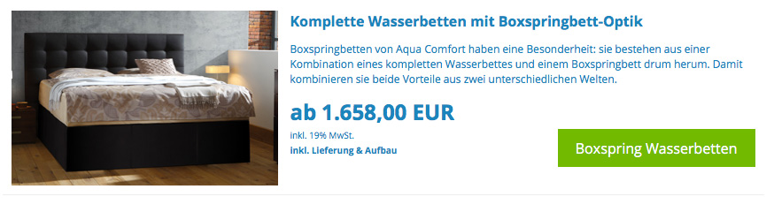 Wasserbetten in Boxspring-Optik