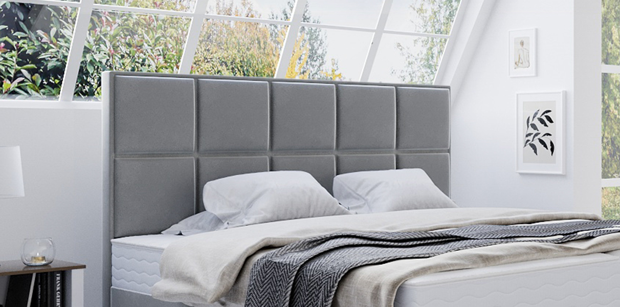 Wasserbett Chocolate in Boxspringbett-Optik grau