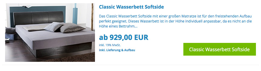 Softside Wasserbett Modell Classic