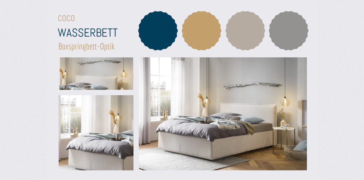 Boxspring-Wasserbett mit Zocco Kopfteil Abbildung 2