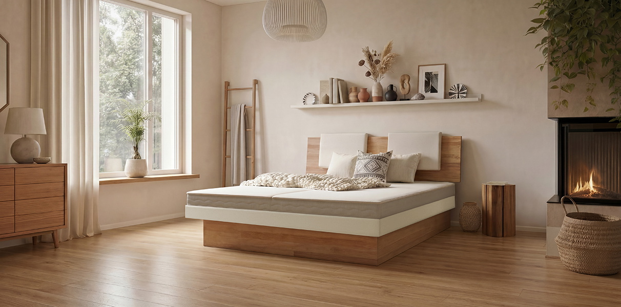 Classic oder Split Wasserbett komplett mit Massivholz-Kopfteil
