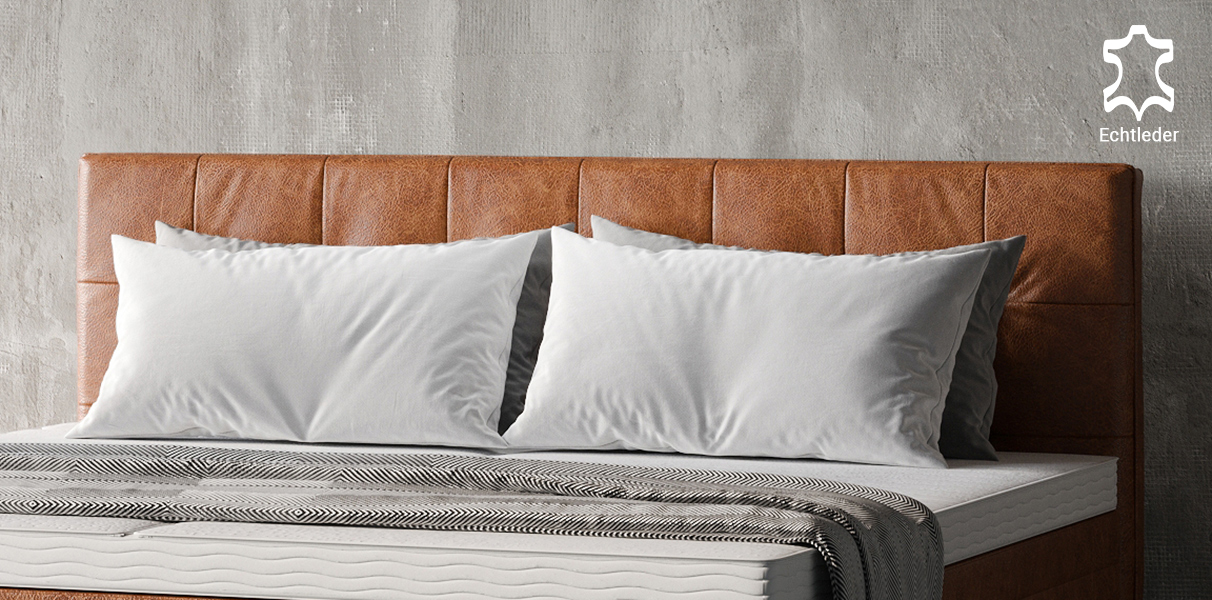 Boxspringbett Wasserbett Verona in Echtleder