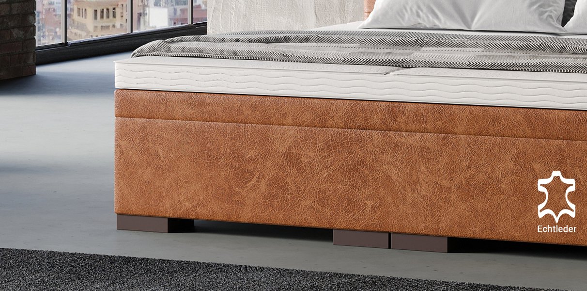 Boxspringbett Wasserbett Verona in Echtleder