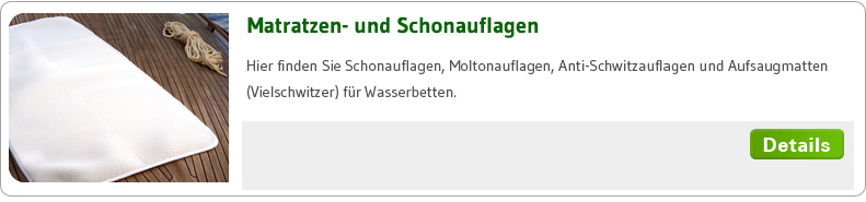 Matratzenauflagen speziell für Wasserbetten
