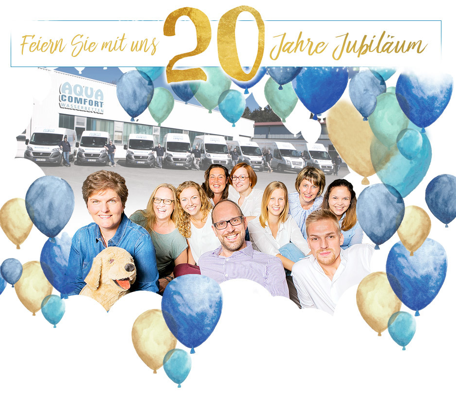 Feiern Sie mit Aqua Comfort 20 Jahre Jubiläum