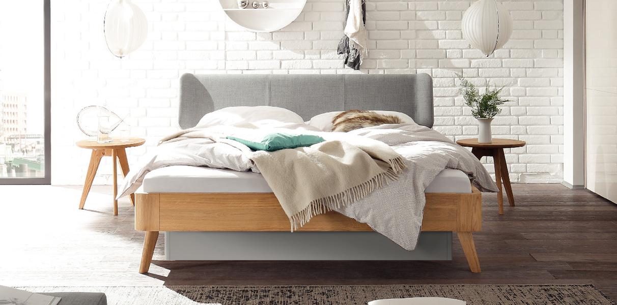 Hasena Oak Bianco Gelbett mit Boga Kopfteil