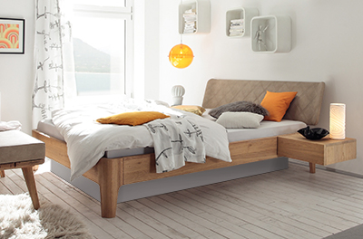 Hasena Oak Bianco Wasserbett mit Gabo Kopfteil und Xylo Fe