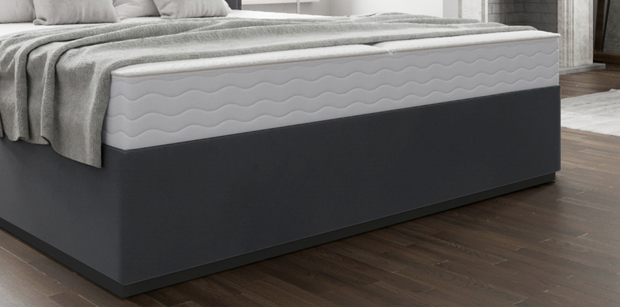 Wasserbett Heaven in Boxspringbett-Optik anthrazit