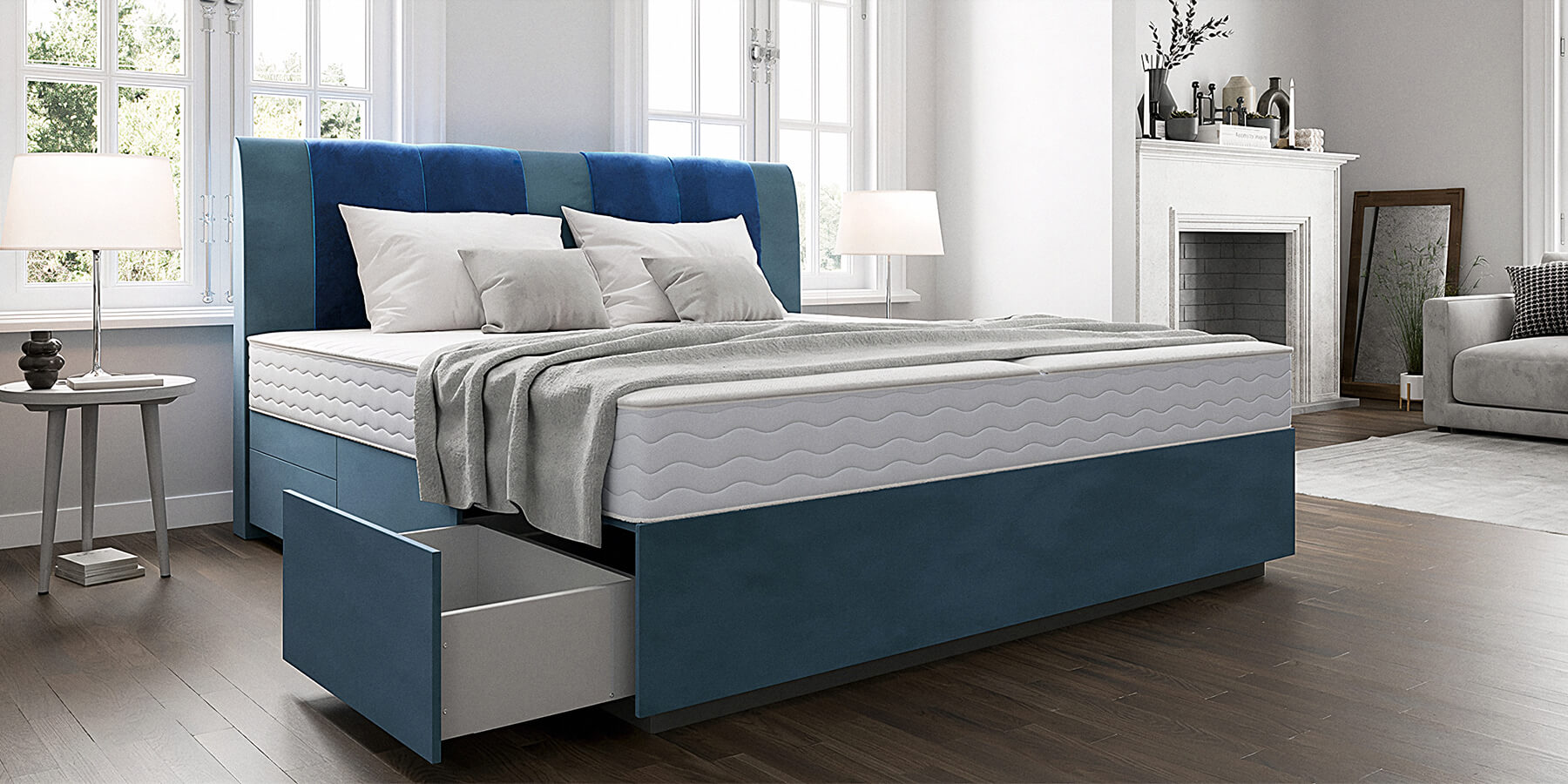 Wasserbett in Boxspringbett Optik
