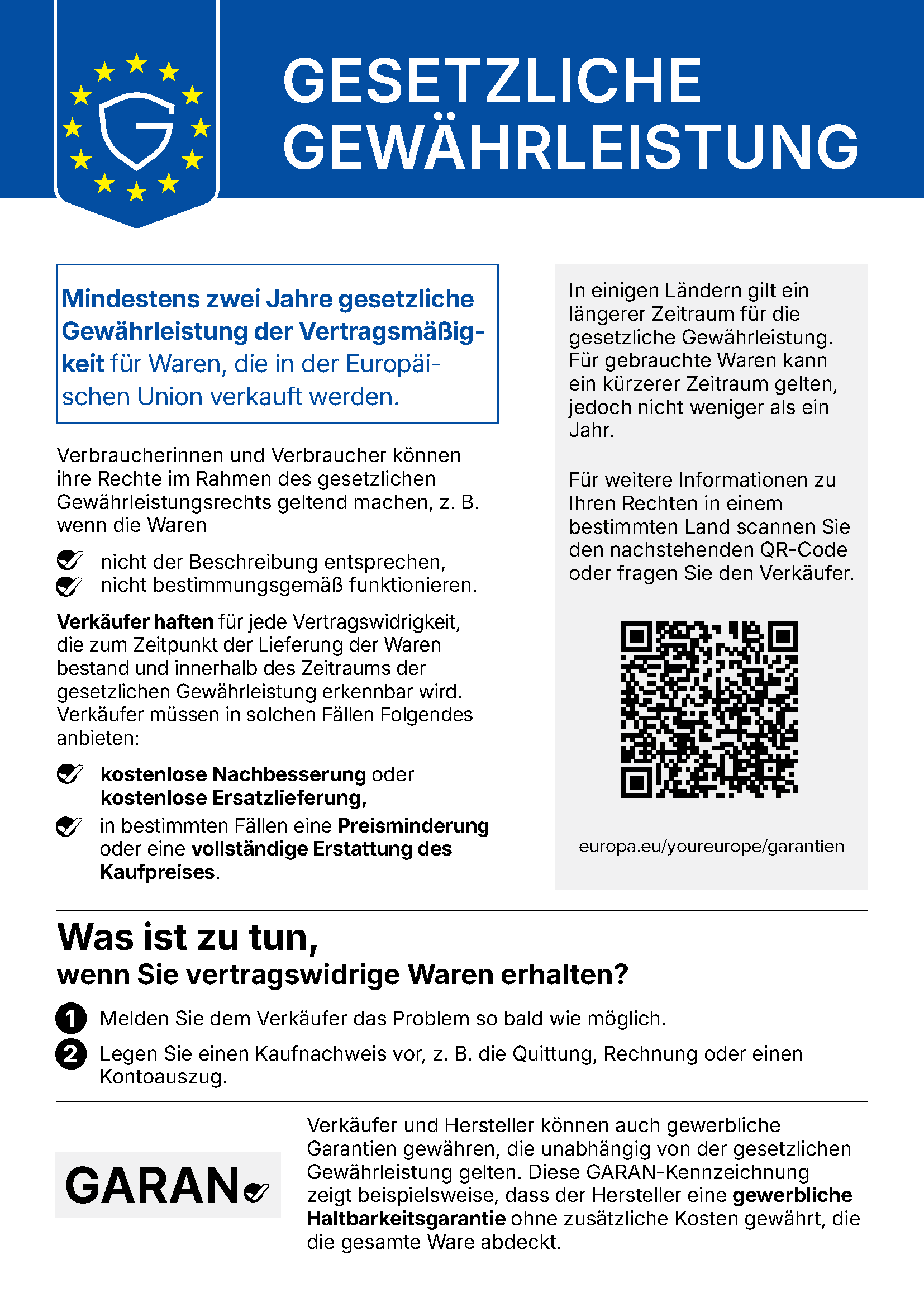 EU Gew�hrleistungslabel