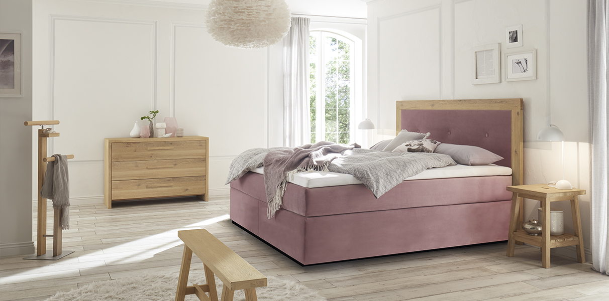 Boxspring-Wasserbett mit Merano Kopfteil Abbildung 1