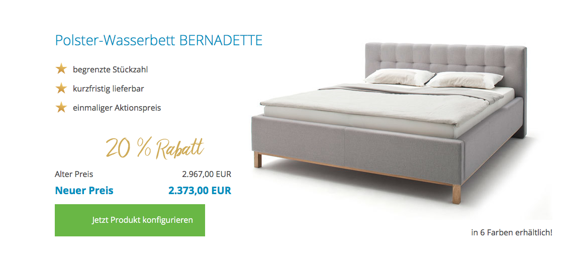 Aqua Comfort Polster Wasserbett Matteo