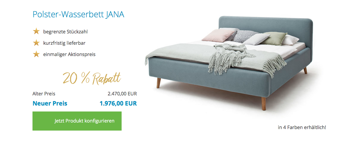 Aqua Comfort Polster Wasserbett Matteo