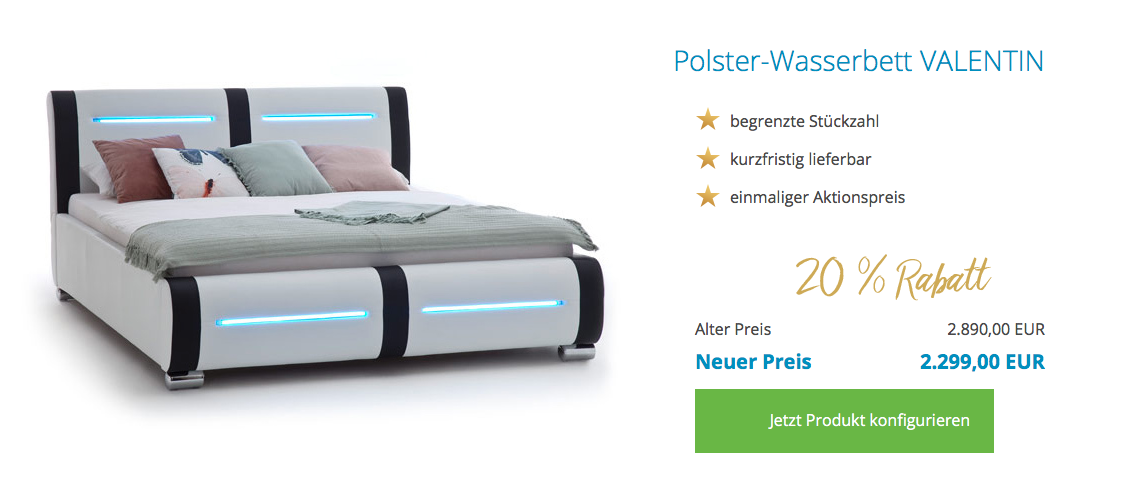 Aqua Comfort Polster Wasserbett Matteo