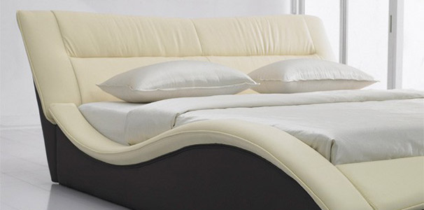 Gelbett mit Lederbett Rialto aus Echtleder